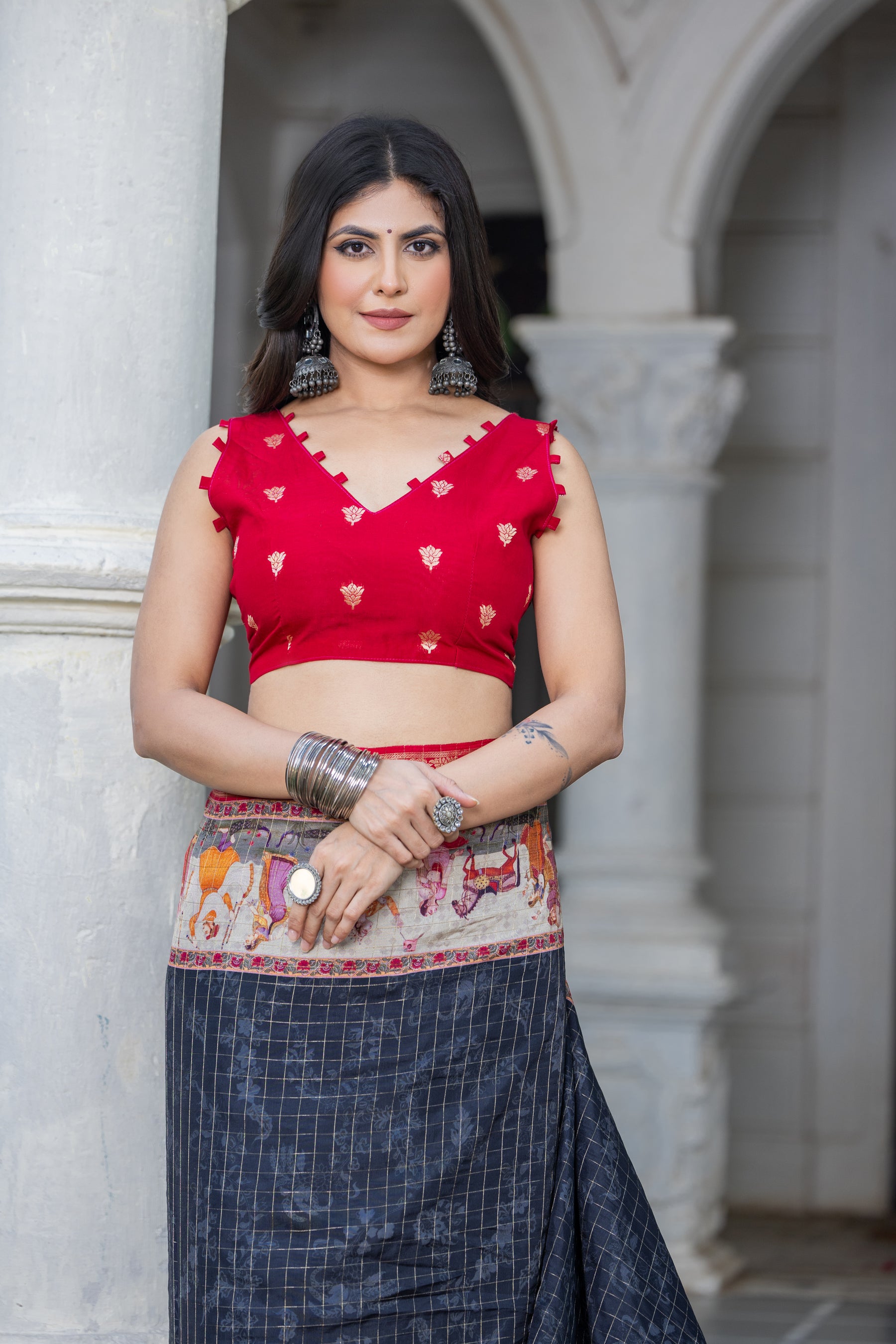 Liza Cheks - Russian Chit Pallu Checks Saree