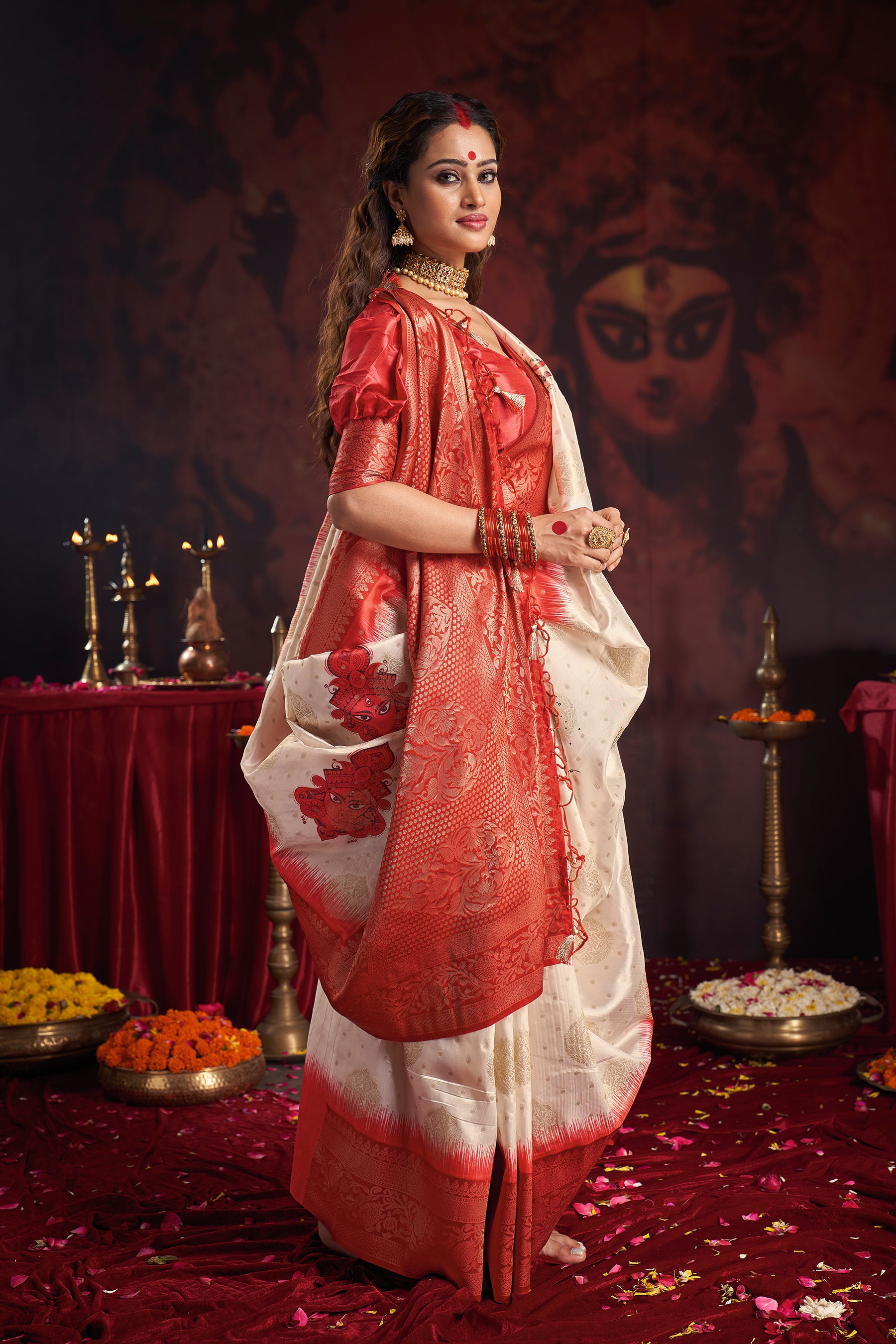 DURGOTSAV Shubho Shakti Banarasi Saree