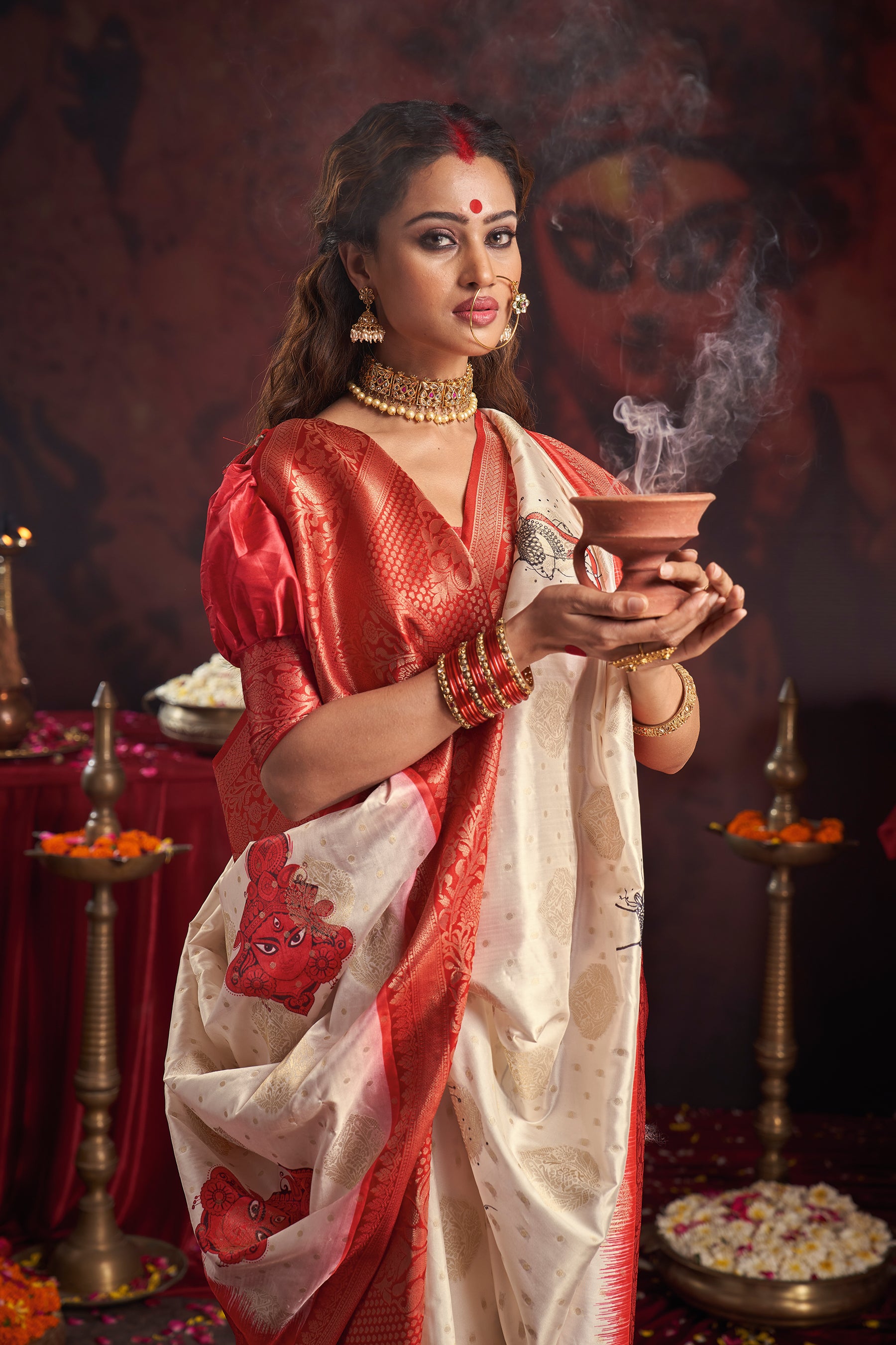 DURGOTSAV Shubho Shakti Banarasi Saree