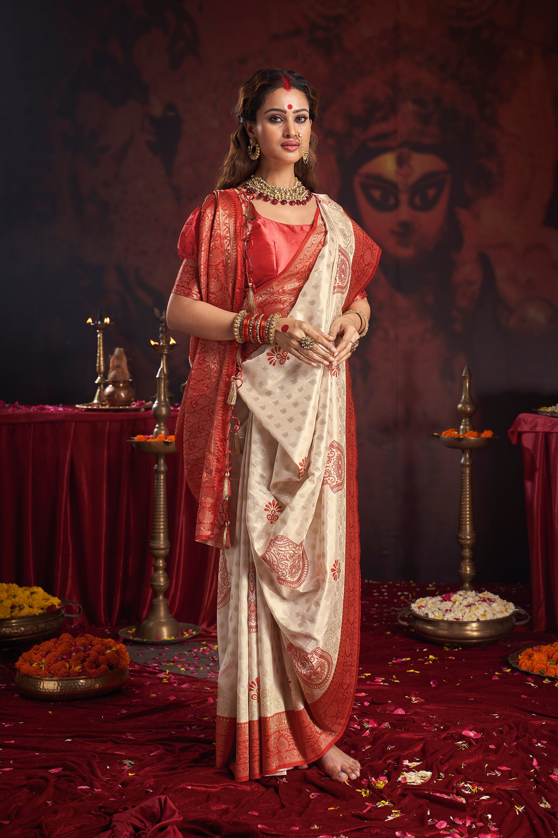 DURGOTSAV Rajrani Durgotsav Silk Saree