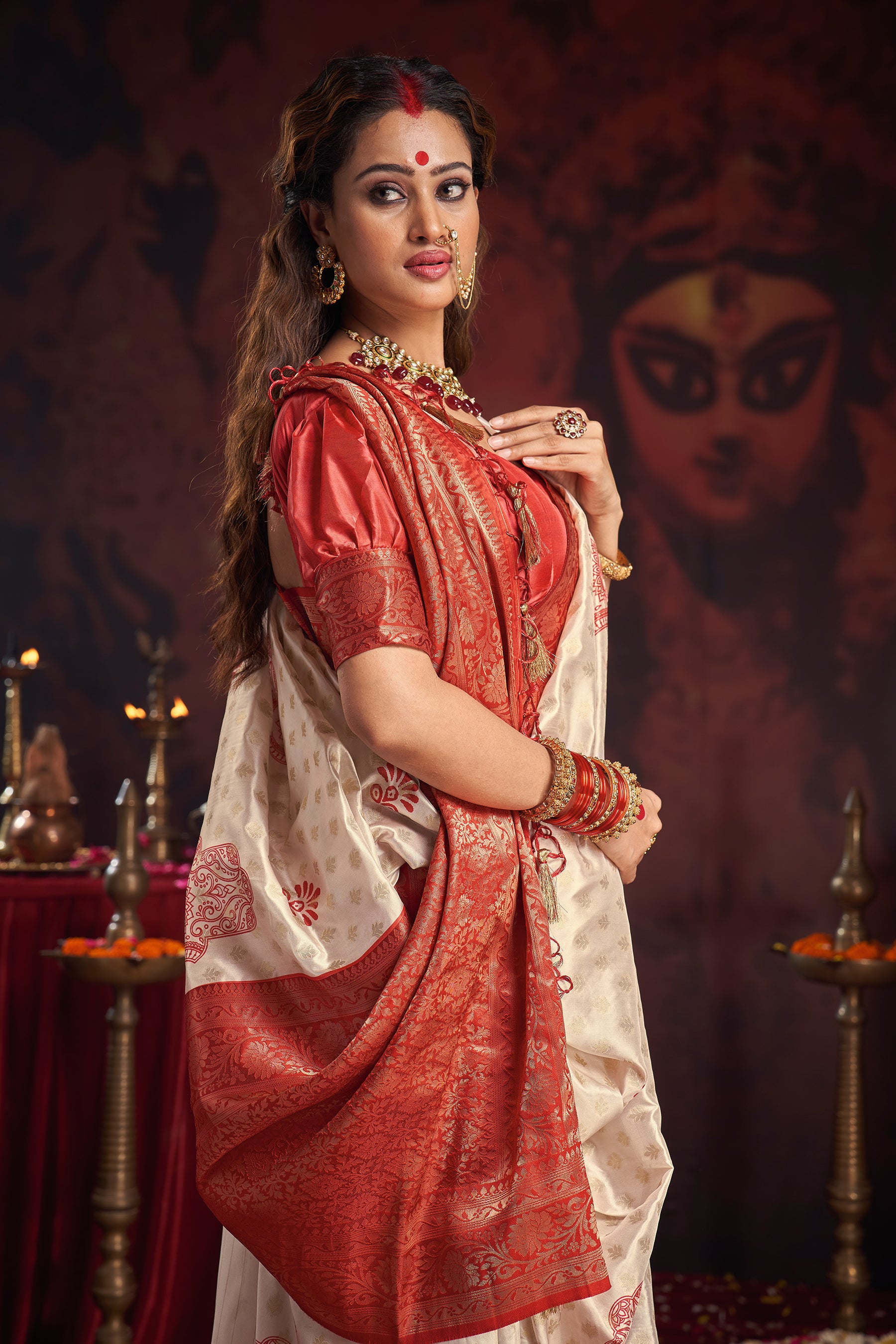DURGOTSAV Rajrani Durgotsav Silk Saree