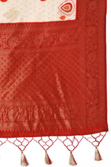 Durgotsav Royal Vermilion Saree