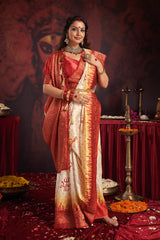 Durgotsav Trishakti Heritage Saree