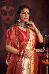 Durgotsav Trishakti Heritage Saree