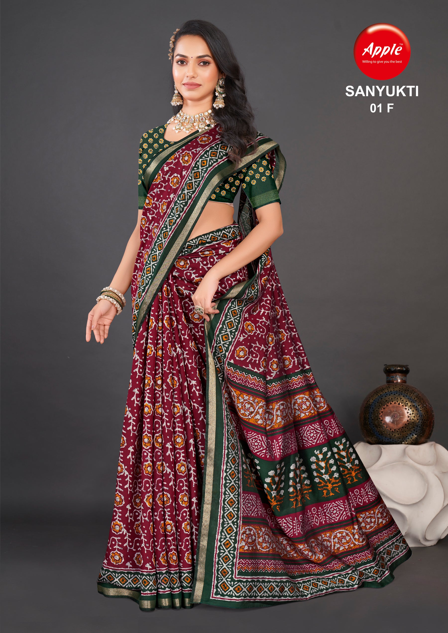 Batiq Print Liva Saree – A Blend of Tradition & Modern Grace