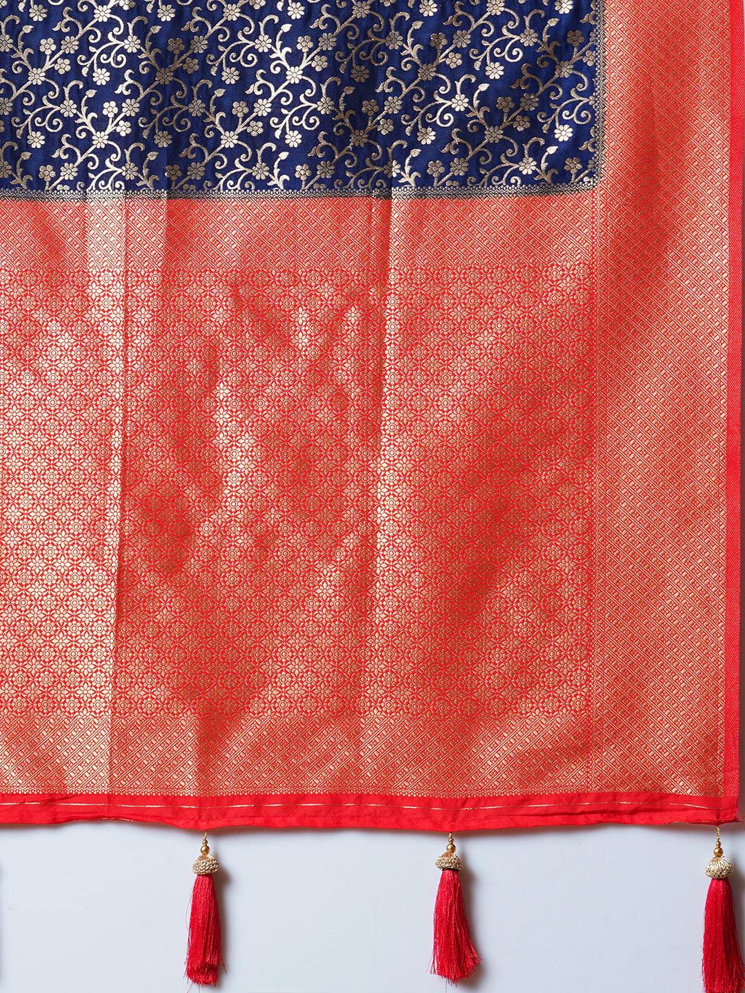 VIRGO PREMIUM Women Adorable Georgette Silk Floral Pattern Embroidery Saree - Apple Lifestyle