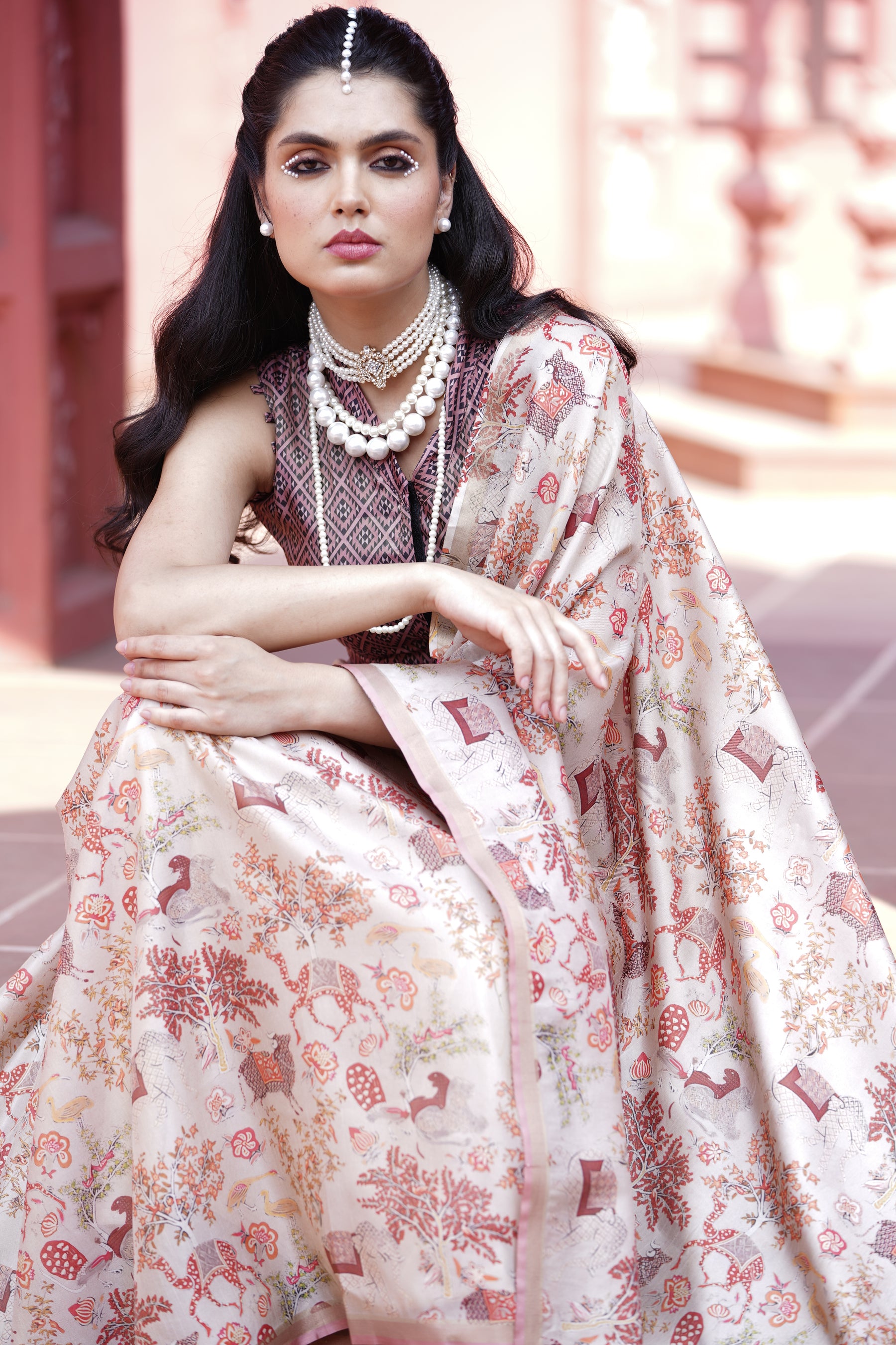 Gruham Women's Traditional Pure Banarasi Silk Blend Floral and Paisley Zari Woven Butta Saree