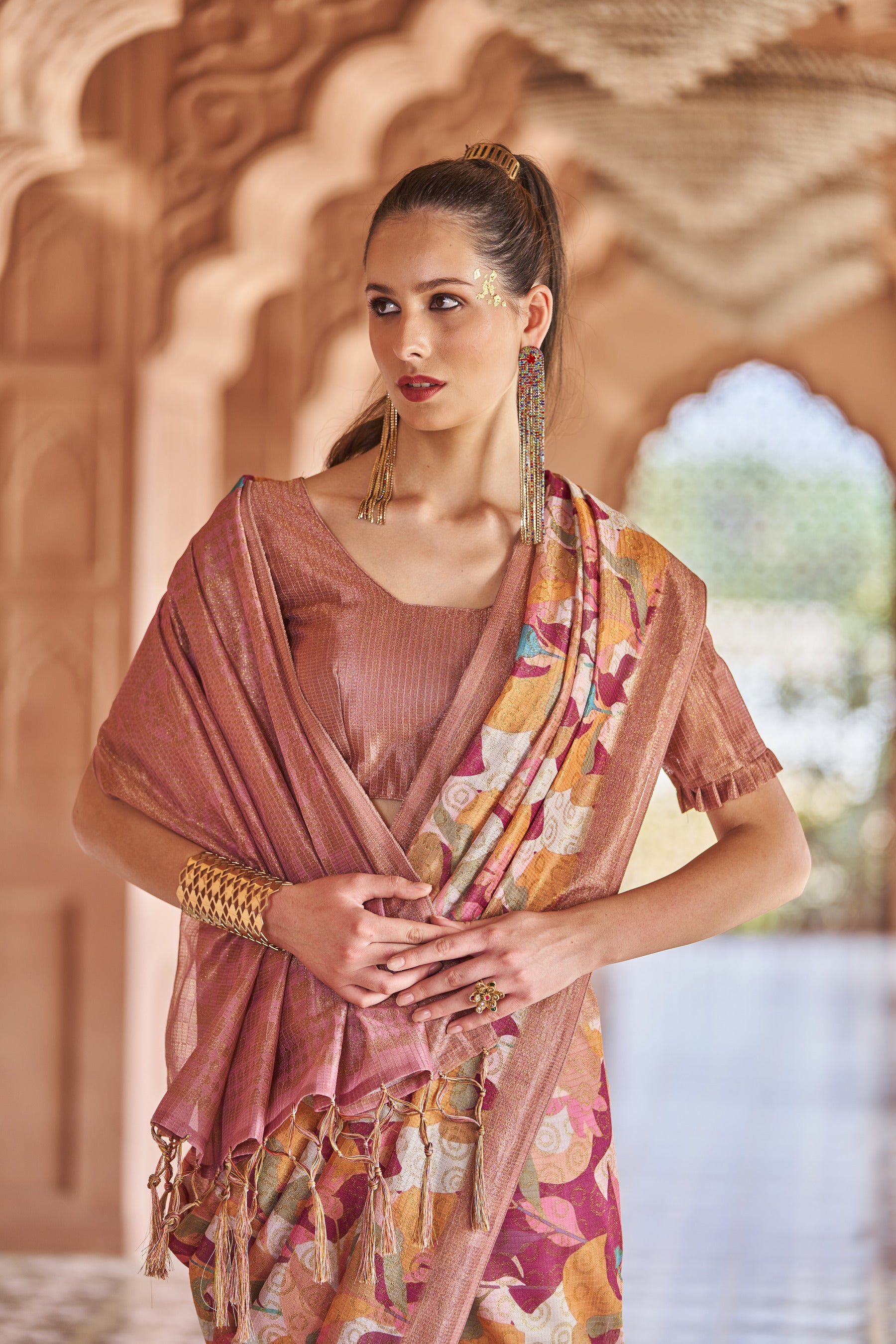 NITARA Women's Tradition jari cotton rich pallu saree