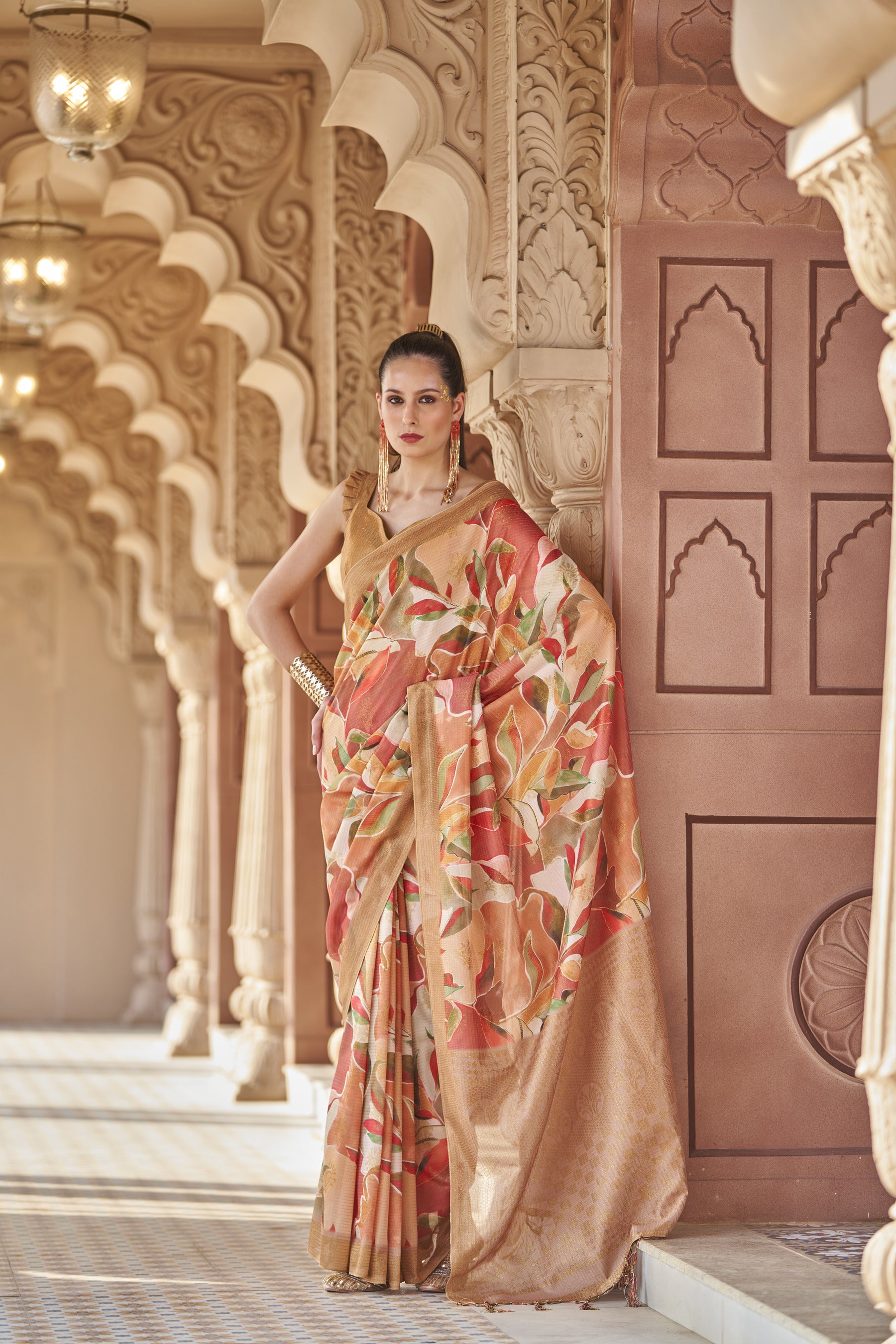 NITARA Women's Traditional looking Cotton jari rich pallu saree