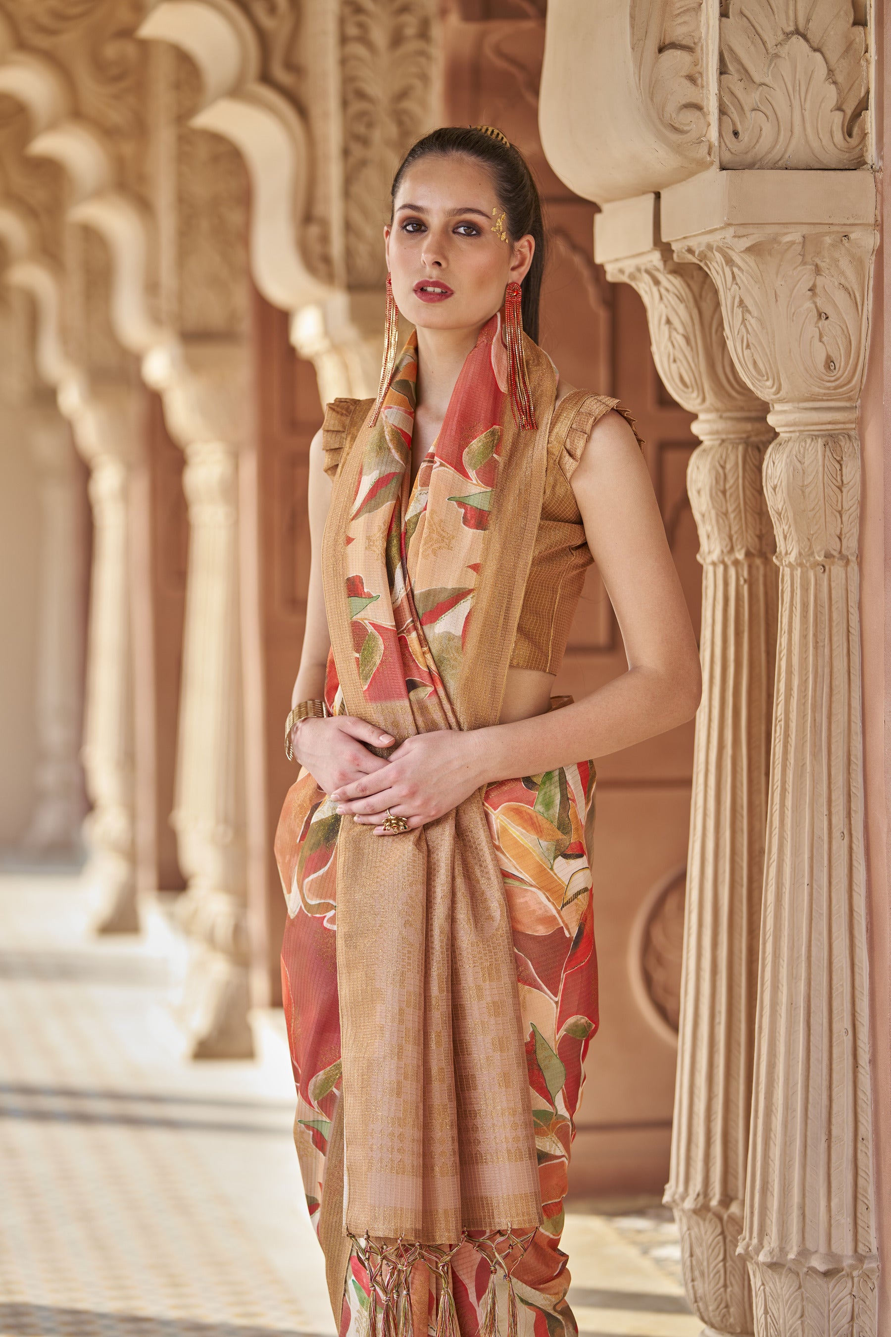 NITARA Women's Traditional looking Cotton jari rich pallu saree