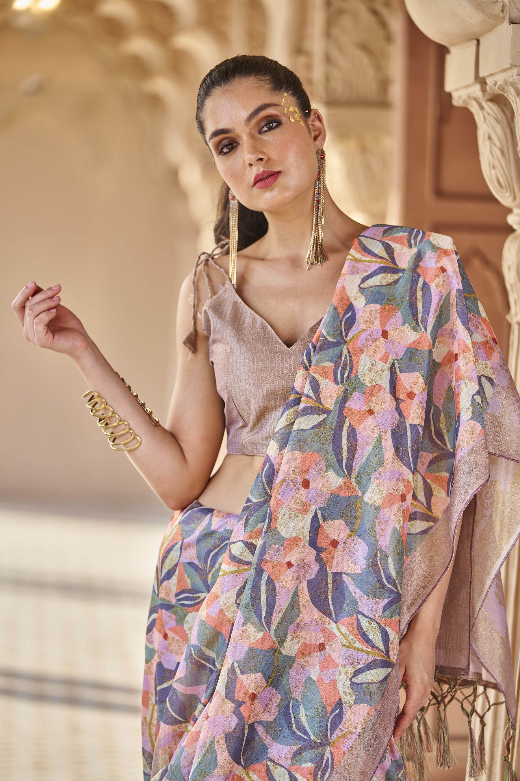 NITARA Women's Traditional Looking cotton jari rich pallu saree