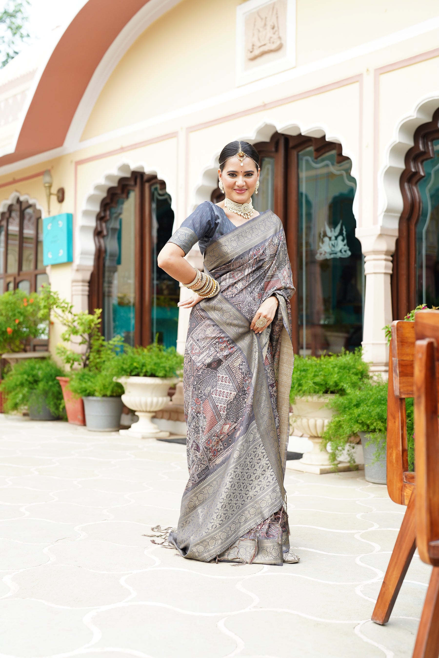 PRATIKSHA Women's Traditional Multicolor woven Kalamkari Printed kotha Zari rich pallu Saree