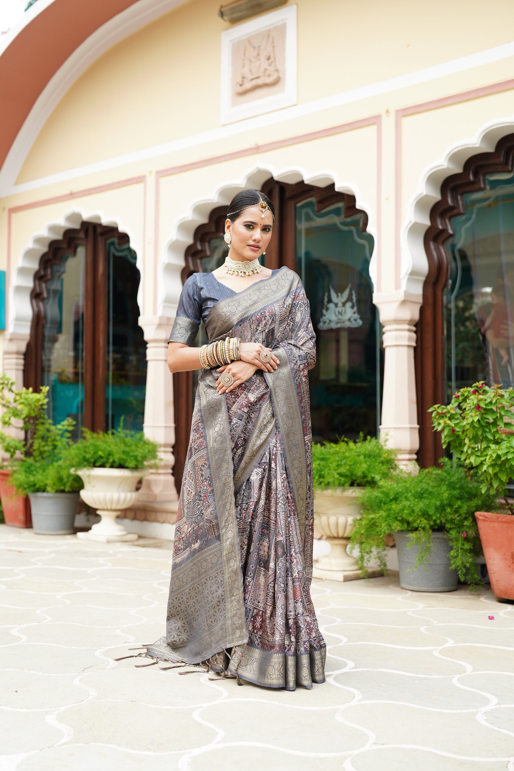 PRATIKSHA Women's Traditional Multicolor woven Kalamkari Printed kotha Zari rich pallu Saree