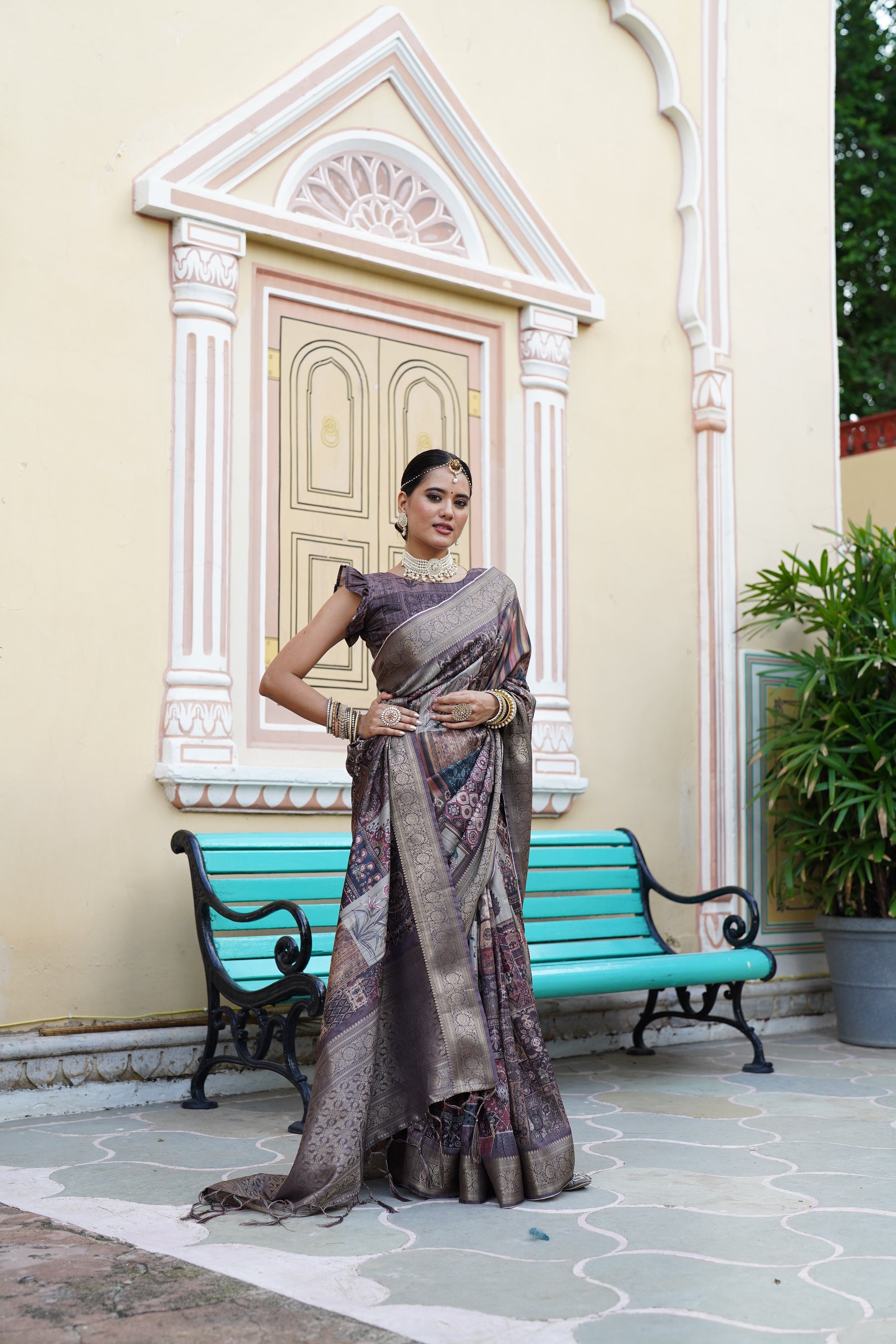 PRATIKSHA Women's Traditional Look Kalamkari Kotha zari rich pallu weaven digital printed saree