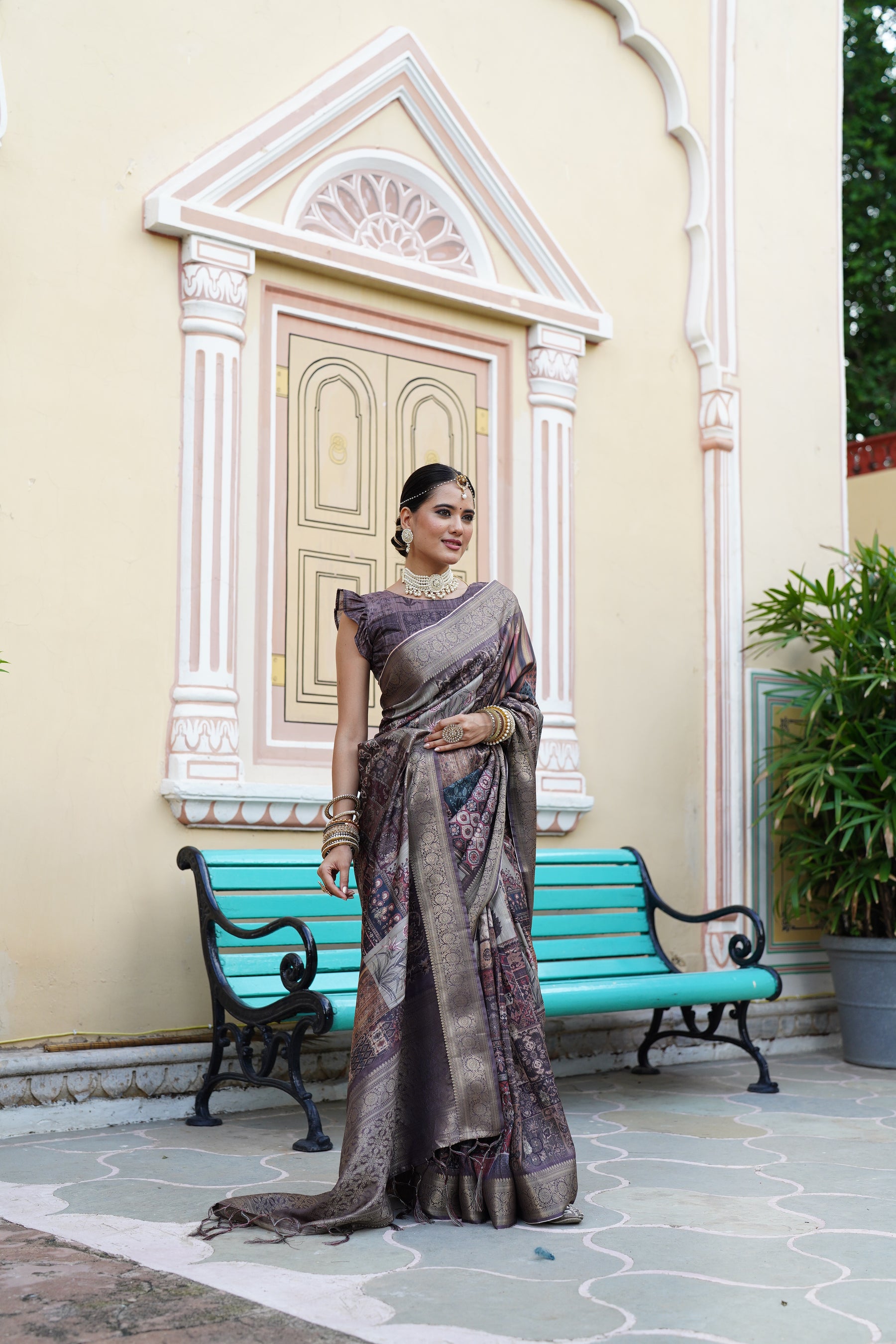 PRATIKSHA Women's Traditional Look Kalamkari Kotha zari rich pallu weaven digital printed saree