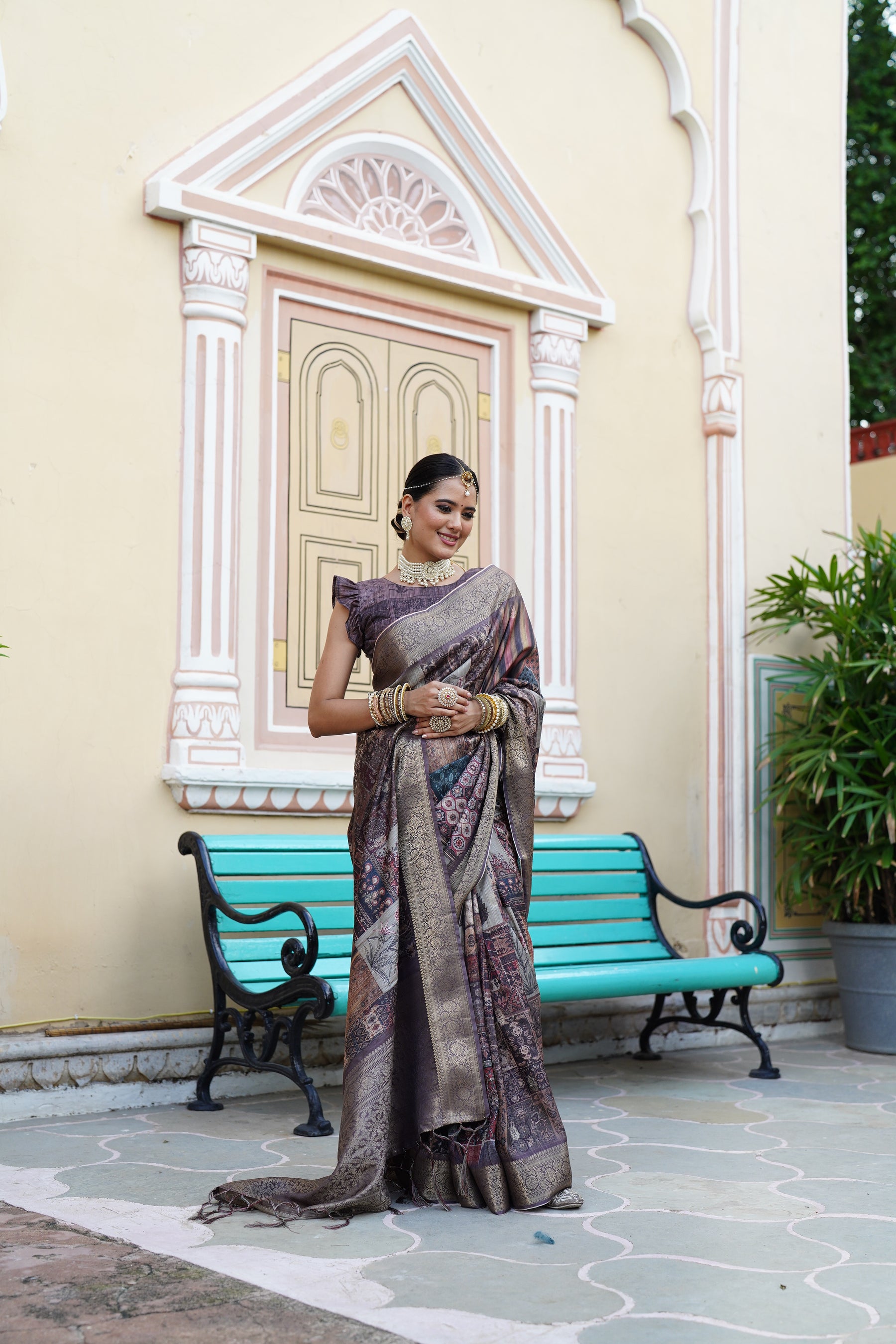 PRATIKSHA Women's Traditional Look Kalamkari Kotha zari rich pallu weaven digital printed saree