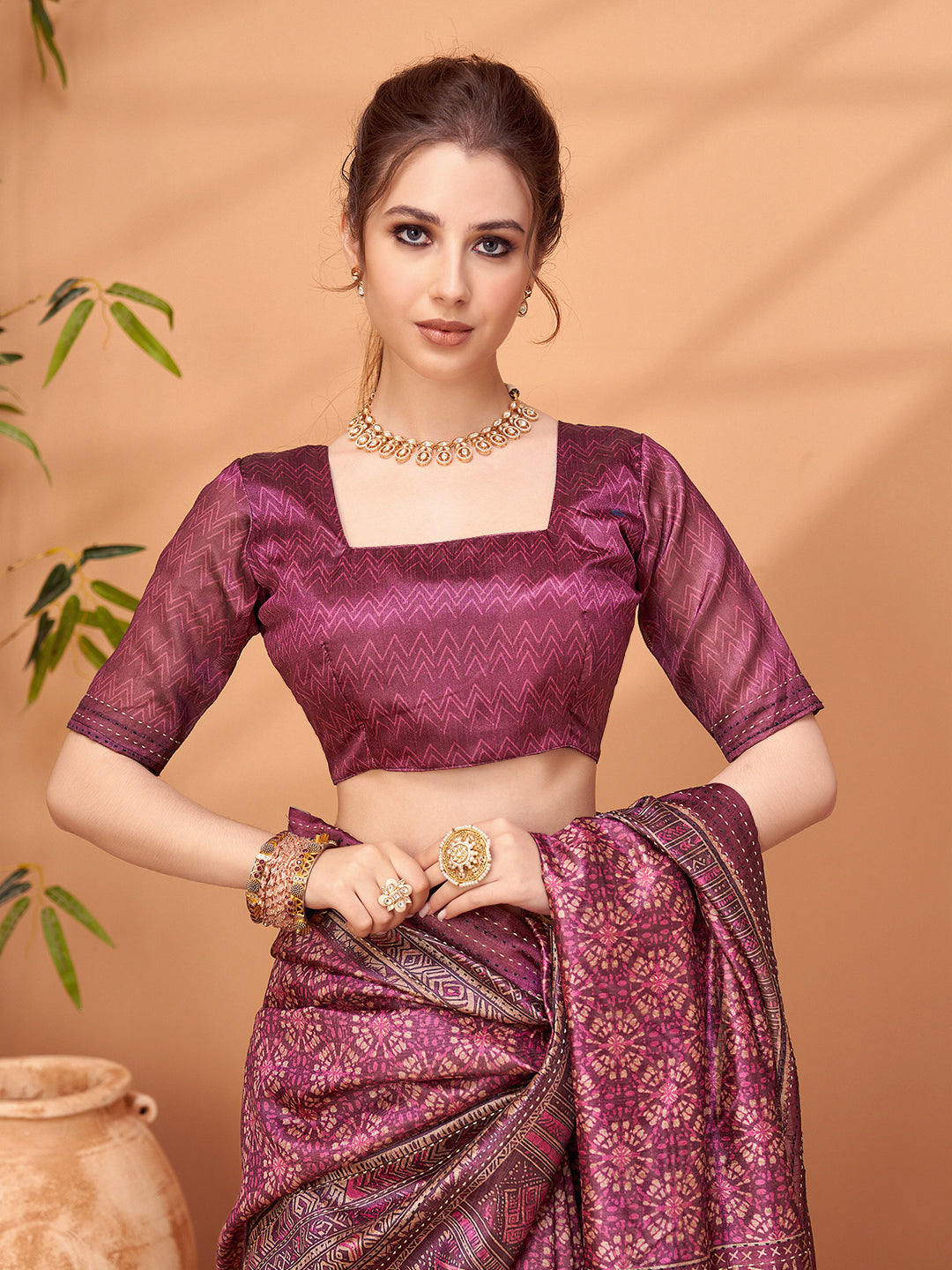 TARANG-Traditional geometric motifs spread beautifully across the drape