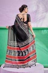 Trishya Black & Red Designer Saree-Black Beauty Traditional Saree