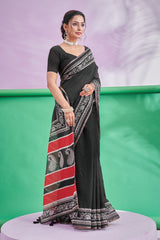 Trishya Black & Red Designer Saree-Black Beauty Traditional Saree