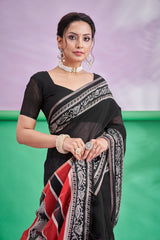 Trishya Black & Red Designer Saree-Black Beauty Traditional Saree