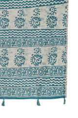 Trishya Black Artistic Print Saree-Black & Teal Heritage Print Saree