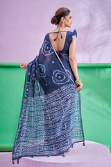 TRISHYA Midnight Indigo Shibori Grace Saree