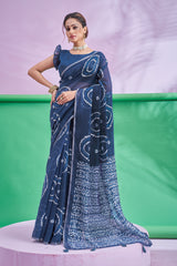 TRISHYA Midnight Indigo Shibori Grace Saree