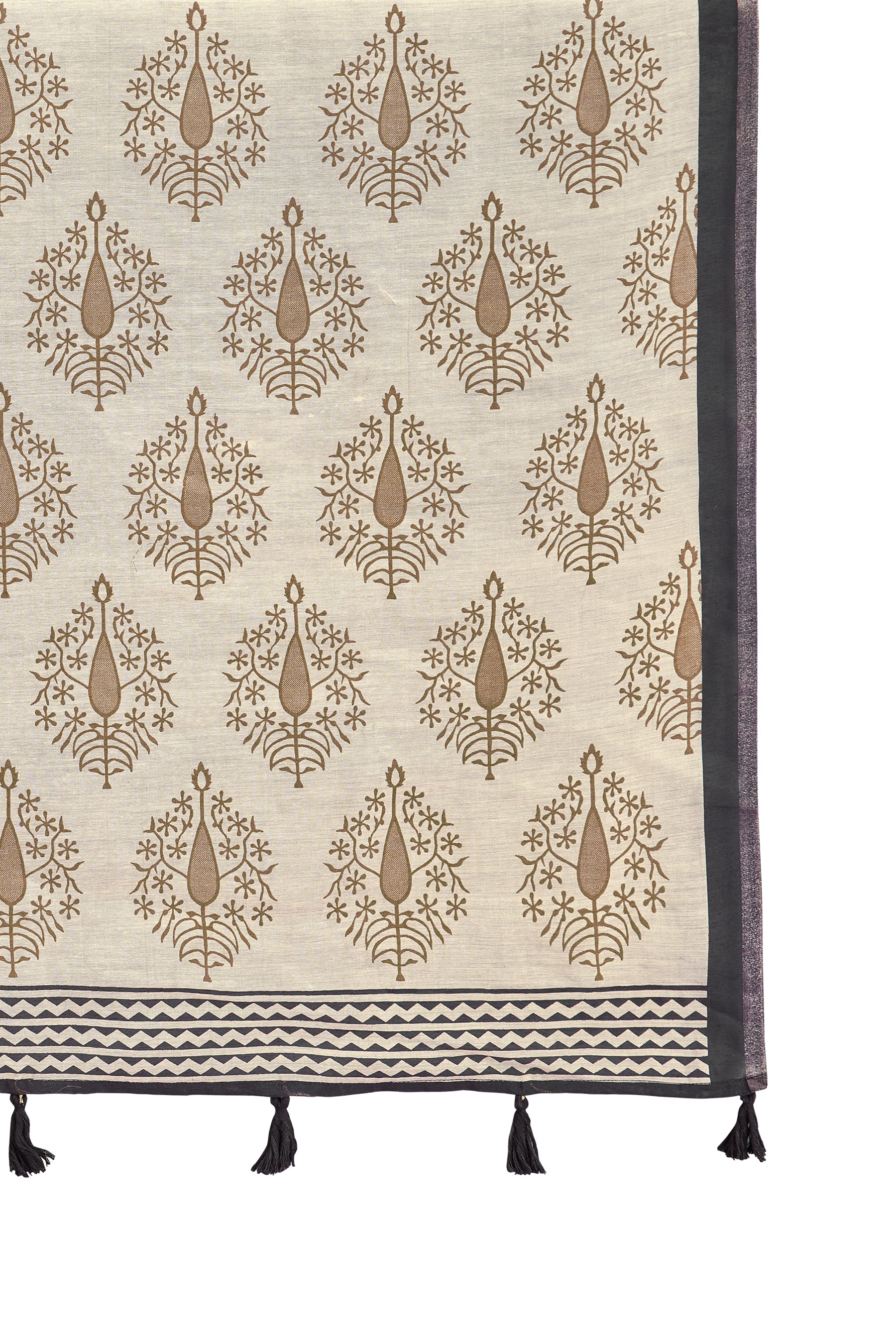 TRISHYA Midnight Ivory Heritage Saree