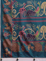GULABI NAGRI-Royal Tribal Weave Pink & Teal Saree