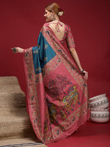 GULABI NAGRI-Royal Teal & Pink Patola Inspired Saree