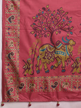 GULABI NAGRI-Royal Teal & Pink Patola Inspired Saree