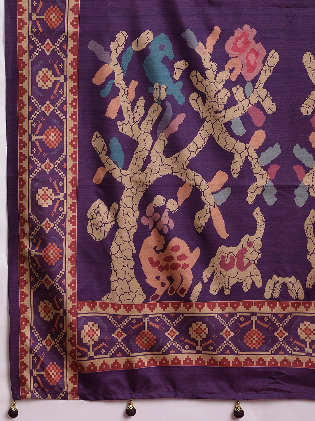 GULABI NAGRI-Rose Pink & Royal Purple Designer Heritage Saree