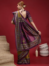 Gulabi Orchid Royale-Royal Mustard Orchid Saree