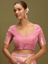 VANAYA Blush Blossom Scenic Weave Saree