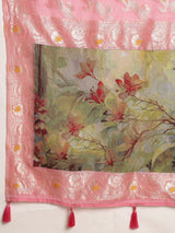 VANAYA Blush Blossom Scenic Weave Saree