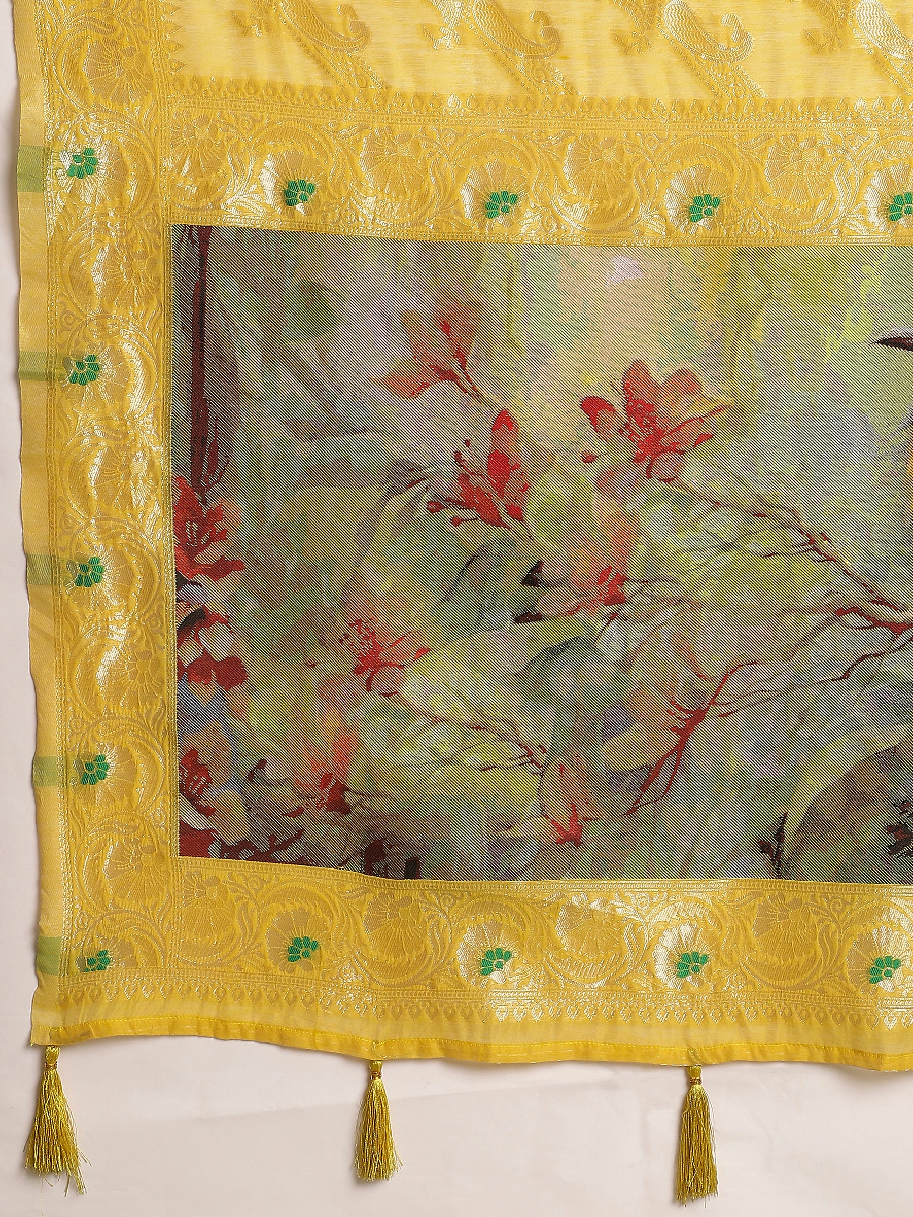 VANAYA Golden Meadow Artistic Saree