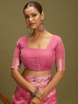 VANAYA Rosy Royale Silver Zari Saree