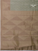 KOZI SILK-Elegant Mint Green Kozi Silk Saree with Antique Gold Geometric Zari Border & Rich Pallu