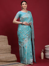 VANAYA Aqua Bloom Heritage Saree