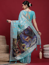 VANAYA Aqua Bloom Heritage Saree