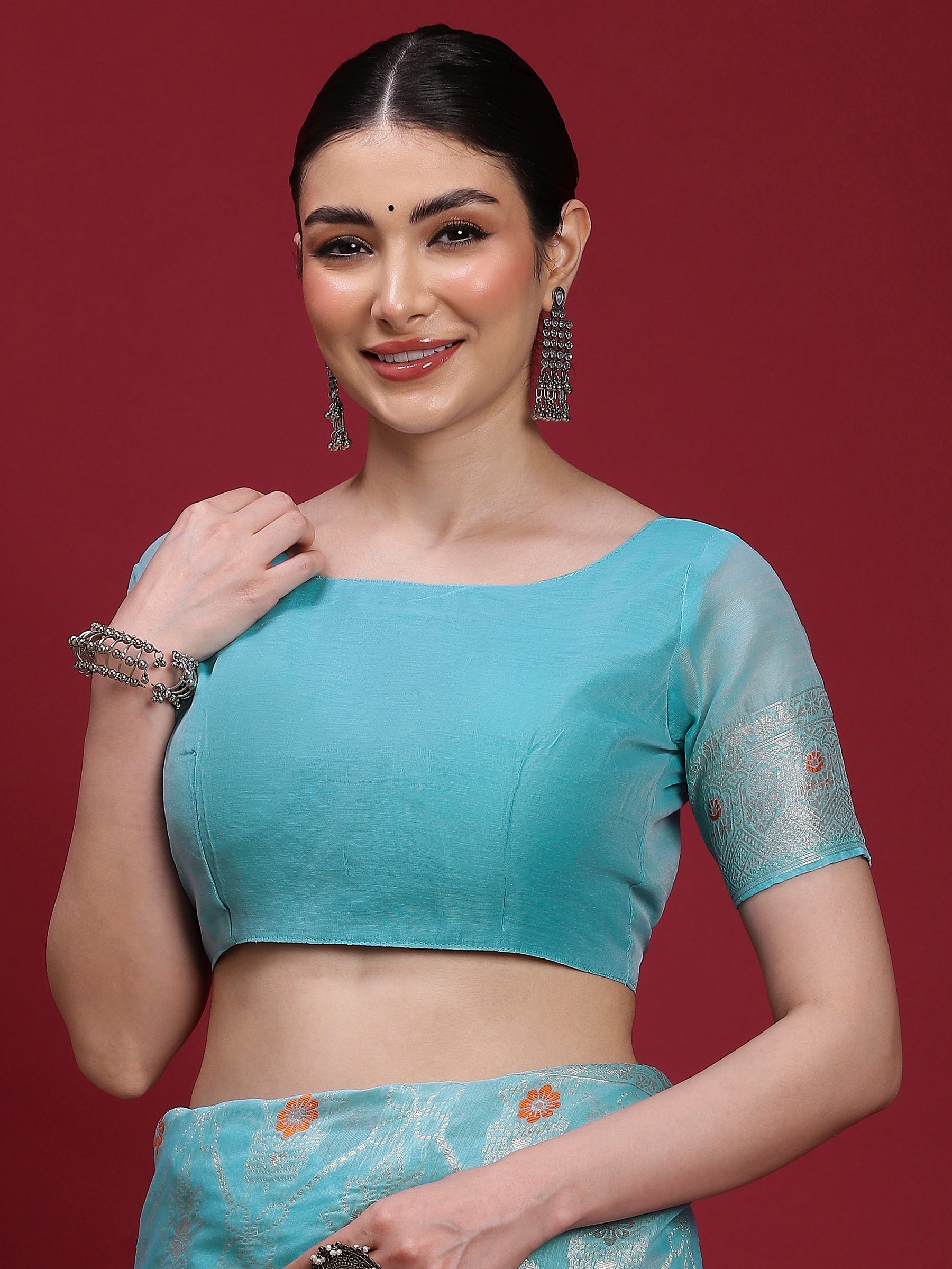 VANAYA Aqua Bloom Heritage Saree