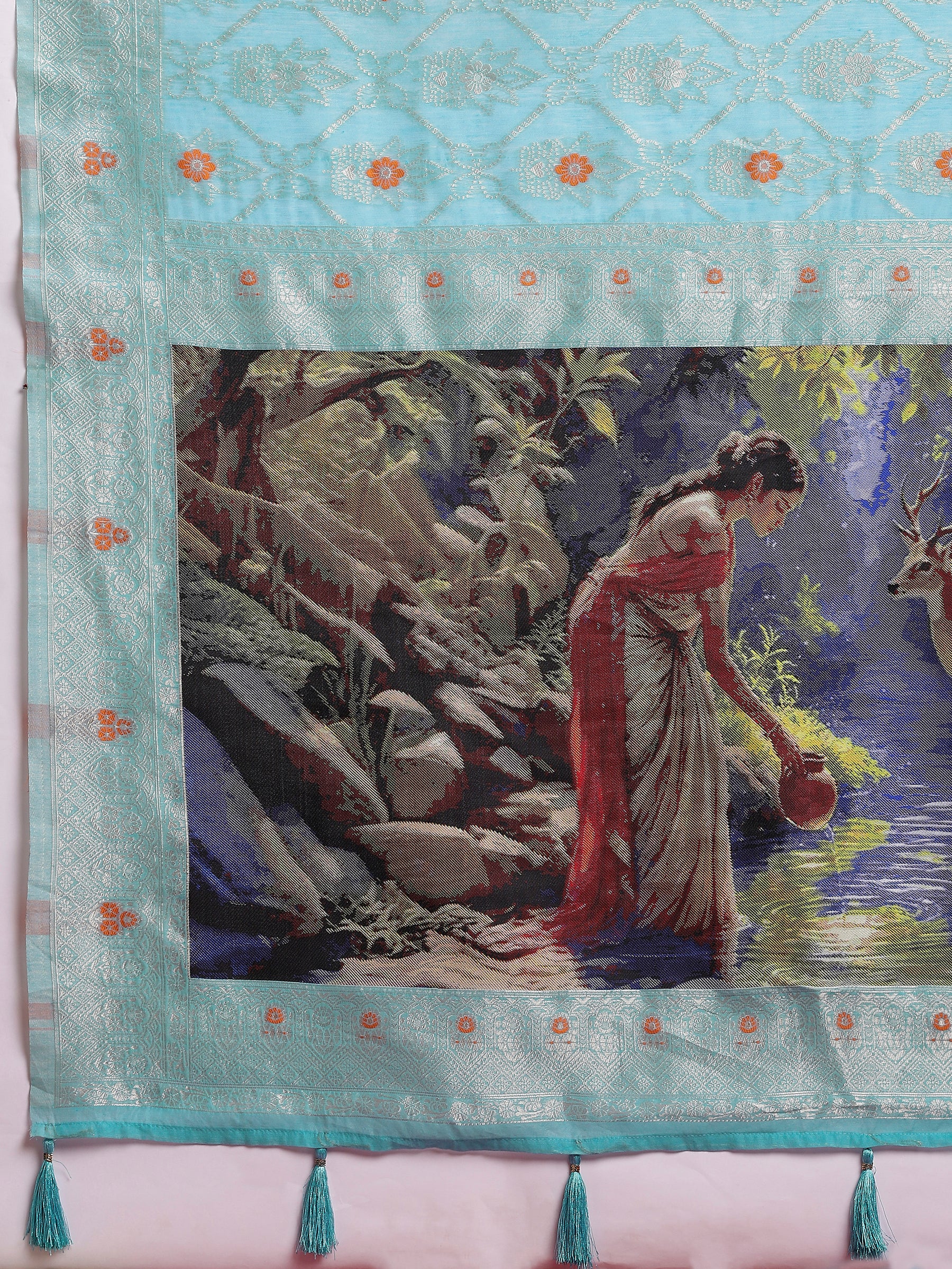 VANAYA Aqua Bloom Heritage Saree