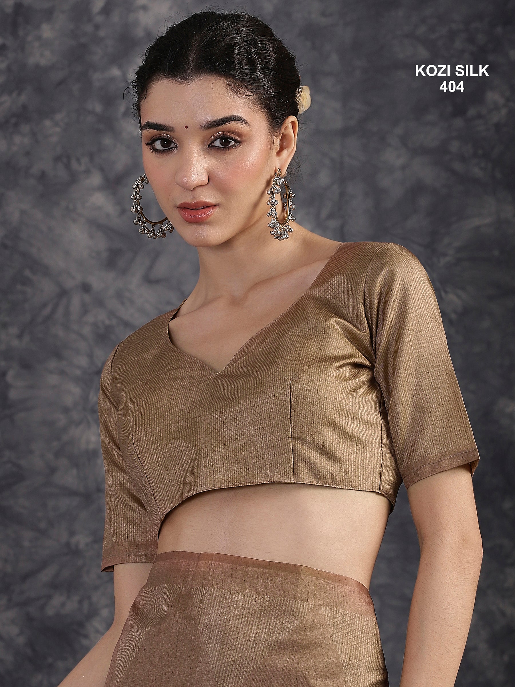 KOZI SILK-Elegant Sage Green Kozi Silk Saree with Copper Zari Geometric Border & Rich Woven Pallu