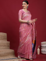 VANAYA Blush Petal Artistic Weave Saree