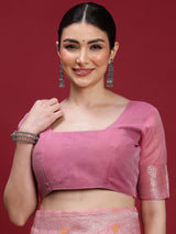 VANAYA Blush Petal Artistic Weave Saree