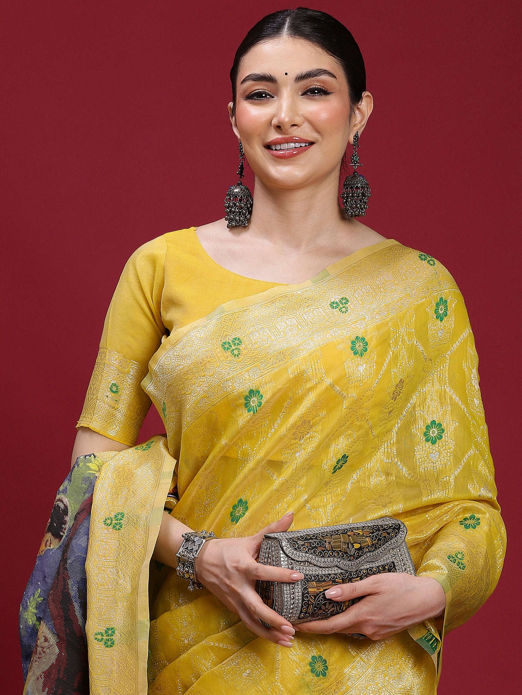 VANAYA Sunlit Meadow Heritage Saree