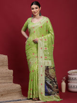 VANAYA Pistachio Bloom Designer Saree
