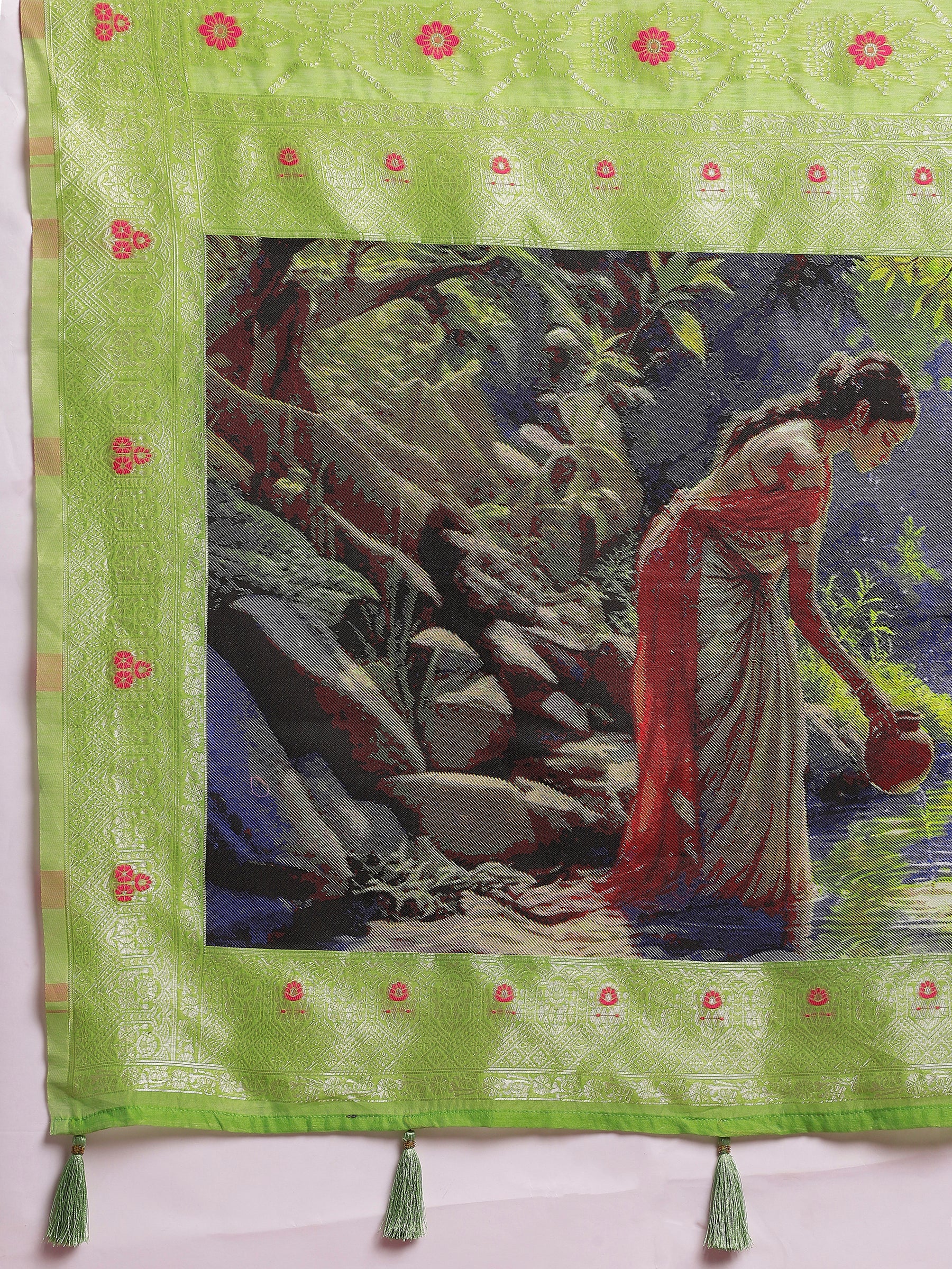 VANAYA Pistachio Bloom Designer Saree