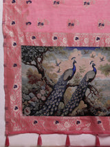 VANAYA-Blush Pink Regal Floral Weave Saree