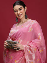 VANAYA Blush Petal Heritage Weave Saree